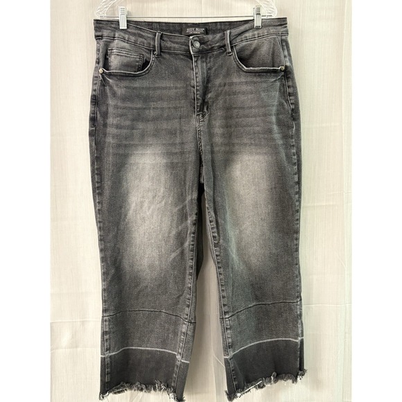 Judy blue charcoal gray high waist released hem jeans Sz 18 Woman's‎ - Picture 1 of 11